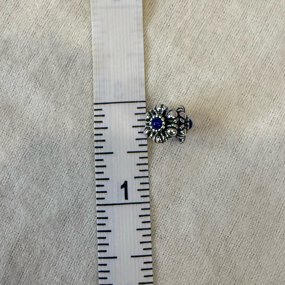Retired Pandora Birthday Blooms September Sapphire Birthstone Charm - Picture 5 of 5